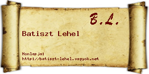 Batiszt Lehel névjegykártya